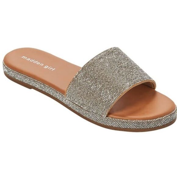 BRAND NEW Madden Girl BIJOUR WOMEN's RHONESTONE SLIDE SANDAL R3 - Picture 1 of 16